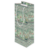  Blauwgroen thee & Rozen Wijntas Wijn Cadeautas (Achterkant Gekanteld)