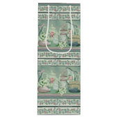  Blauwgroen thee & Rozen Wijntas Wijn Cadeautas (Voorkant)