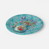 Blauwgroen  theepot partij papier Borden Papieren Bordje (Gekanteld)