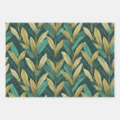 Blauwgroen Ti bladeren inpakpapier (Voorkant 2)