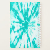 Blauwgroen Tie Dye Monogram en Benoemingboek Planner (Achterkant)