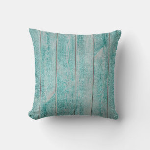 Blauwgroen Tiffany Aqua Glam Metallic Wood Cottage Kussen
