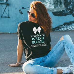 Blauwgroen Tiffany thema Zwangerschap verwacht Bab T-shirt