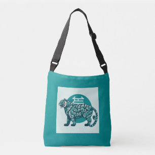 Blauwgroen Tiger Tas