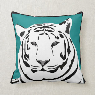 Blauwgroen Tiger Throw Cushion Kussen
