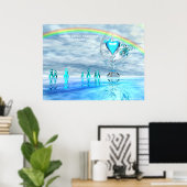 Blauwgroen tijd poster (Thuiskantoor)