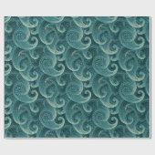 Blauwgroen tijdloos Paisley-patroon Cadeaupapier (Vlak)
