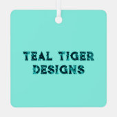 Blauwgroen tijger Design Metalen Ornament (Achterkant)