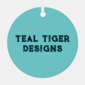 Blauwgroen tijger Design ook Metalen Ornament (Achterkant)