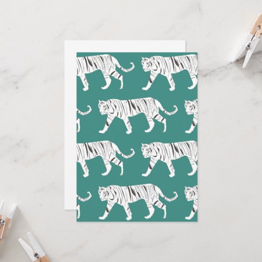 Blauwgroen tijger kaart (Voorkant / Achterkant in situ)