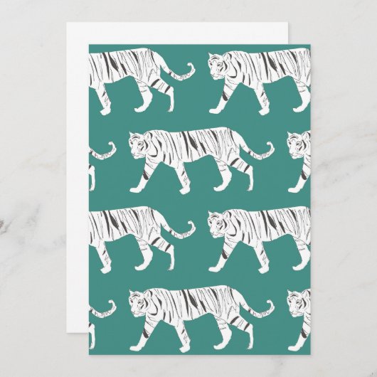 Blauwgroen tijger kaart (Voorkant / Achterkant)