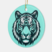 Blauwgroen tijger keramisch ornament (Links)