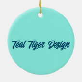 Blauwgroen tijger keramisch ornament (Achterkant)
