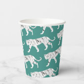 Blauwgroen tijger papieren bekers (Achterkant)