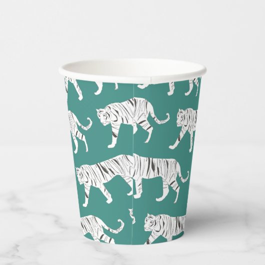Blauwgroen tijger papieren bekers (Rechts)