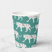 Blauwgroen tijger papieren bekers (Voorkant)