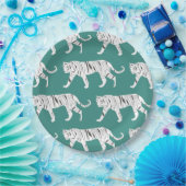 Blauwgroen tijger papieren bordje (Feest)