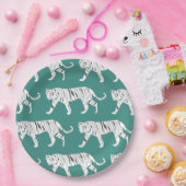 Blauwgroen tijger papieren bordje (Feest)