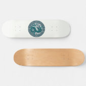 Blauwgroen tijgercirkel persoonlijk skateboard (Horizontaal)