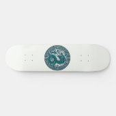 Blauwgroen tijgercirkel persoonlijk skateboard (Horizontaal)