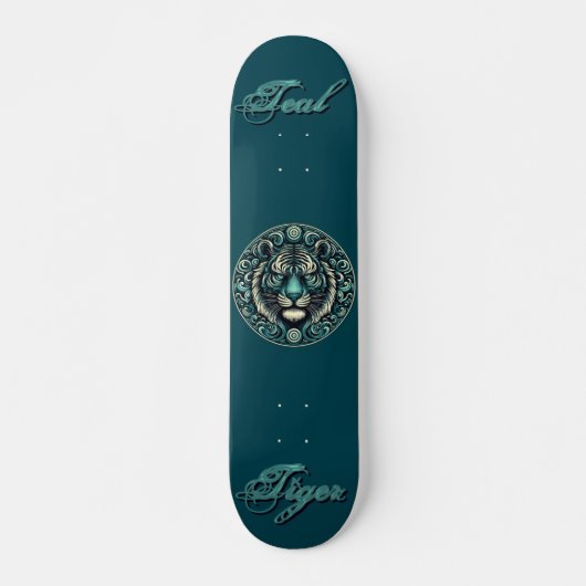 Blauwgroen tijgercirkel persoonlijk skateboard (Voorkant)