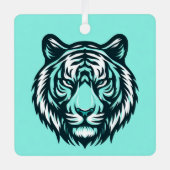 Blauwgroen tijgerontwerp ook metalen ornament (Voorkant)