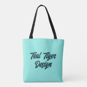 Blauwgroen tijgerontwerp ook tote bag (Achterkant)