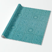 Blauwgroen Tile Pattern (door William Morris) Cadeaupapier (Uitgerold)