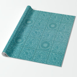 Blauwgroen Tile Pattern (door William Morris) Cadeaupapier