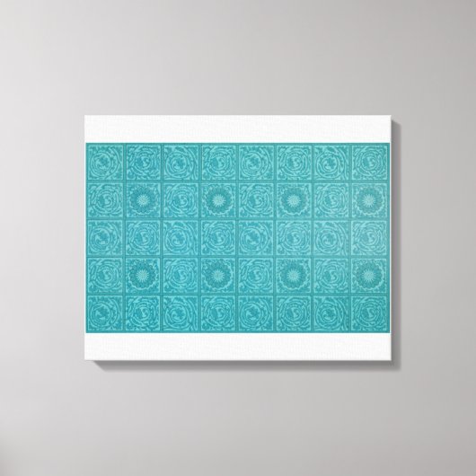 Blauwgroen Tile Pattern (door William Morris) Canvas Afdruk (Voorkant)