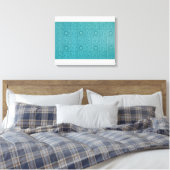 Blauwgroen Tile Pattern (door William Morris) Canvas Afdruk (Insitu (Slaapkamer))