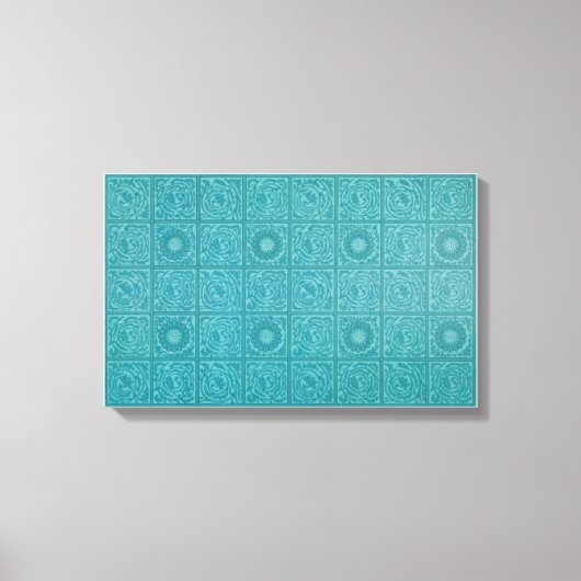 Blauwgroen Tile Pattern (door William Morris) Canvas Afdruk (Voorkant)