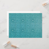 Blauwgroen Tile Pattern (door William Morris) Kaart (Voorkant / Achterkant in situ)