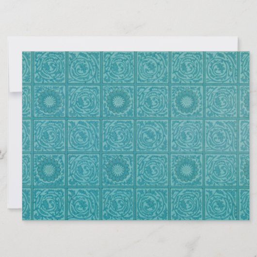Blauwgroen Tile Pattern (door William Morris) Kaart (Voorkant)