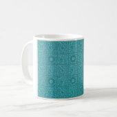 Blauwgroen Tile Pattern (door William Morris) Koffiemok (Voorkant links)