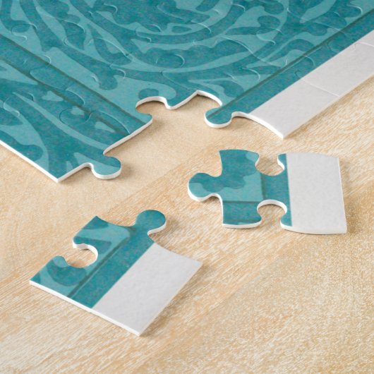 Blauwgroen Tile Pattern (door William Morris) Legpuzzel (Zijkant)