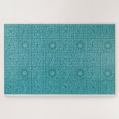 Blauwgroen Tile Pattern (door William Morris) Legpuzzel (Horizontaal)