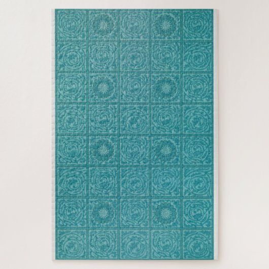 Blauwgroen Tile Pattern (door William Morris) Legpuzzel (Verticaal)
