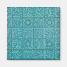 Blauwgroen Tile Pattern (door William Morris) Magneet