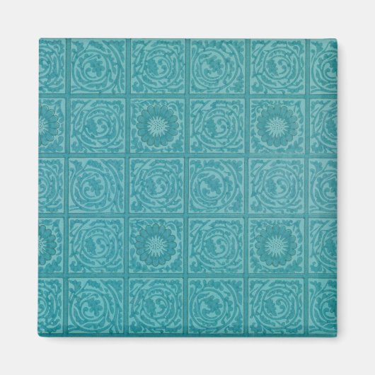 Blauwgroen Tile Pattern (door William Morris) Magneet (Voorkant)