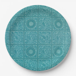 Blauwgroen Tile Pattern (door William Morris) Papieren Bordje
