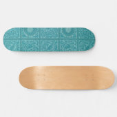 Blauwgroen Tile Pattern (door William Morris) Persoonlijk Skateboard (Horizontaal)