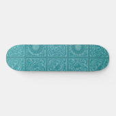 Blauwgroen Tile Pattern (door William Morris) Persoonlijk Skateboard (Horizontaal)