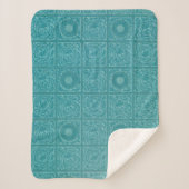 Blauwgroen Tile Pattern (door William Morris) Sherpa Deken (Voorkant)