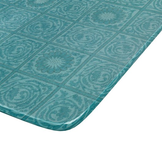 Blauwgroen Tile Pattern (door William Morris) Snijplank (Hoek)