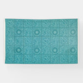 Blauwgroen Tile Pattern (door William Morris) Spandoek (Horizontaal)