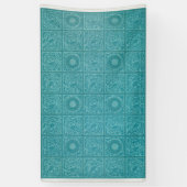 Blauwgroen Tile Pattern (door William Morris) Spandoek (Verticaal)