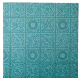 Blauwgroen Tile Pattern (door William Morris) Tegeltje
