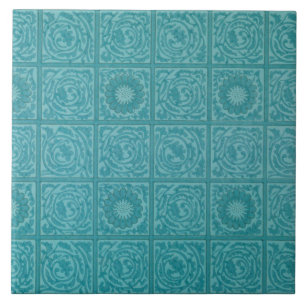 Blauwgroen Tile Pattern (door William Morris) Tegeltje