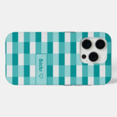 Blauwgroen tinten kleurblokken met lichtgrijs Case-Mate iPhone case (Achterkant (horizontaal))